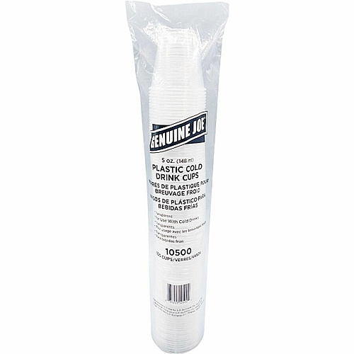 Genuine Joe 5 oz Transparent Beverage Cups 5 fl oz - Clear - Plastic - Beverage - 100/Bag - 25 / Carton (GJO10500)