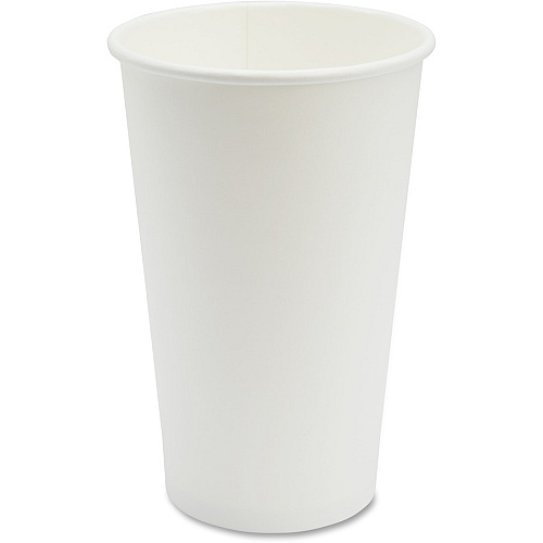 Genuine Joe 16 oz Disposable Hot Cups 16 fl oz - White - Polyurethane - Coffee, Hot Drink, Picnic, Company, Tea, Hot Chocolate, Beverage - 50/Pack - 20 / Carton (GJO19050CT)