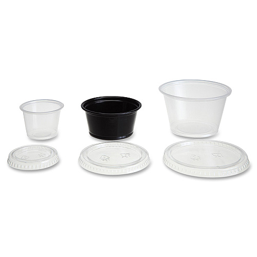 Genuine Joe Portion Cup Lid 2.9" Diameter - Transparent, Clear - 50/Bag - 50 / Carton (GJO19065)