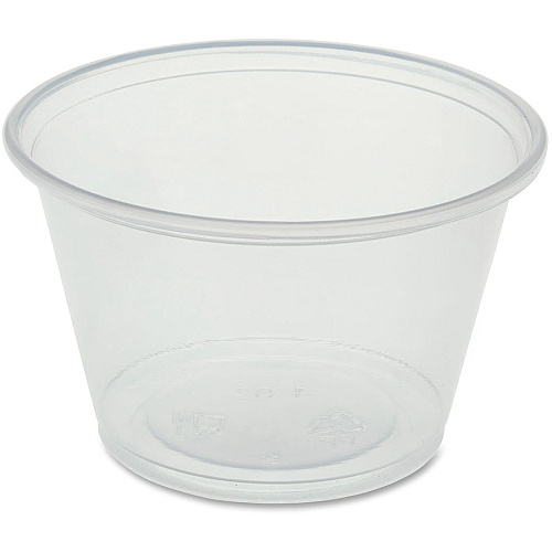 Genuine Joe 4 oz Portion Cups 4 fl oz - Clear - Polystyrene - Beverage, Sauce - 50/Bag - 50 / Carton (GJO19067)