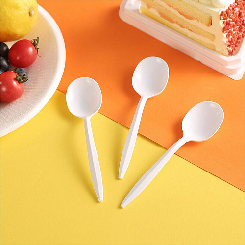 Genuine Joe Medium-Weight Soup Spoon 1 Piece(s) - Soup Spoon - 1 x Soup Spoon - Disposable - Polypropylene - White - 1000 / Carton (GJO20003)