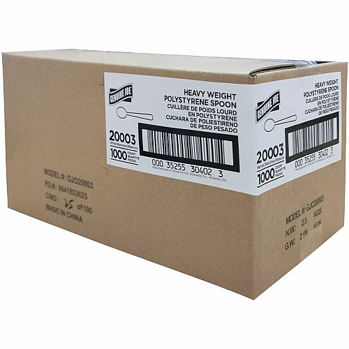 Genuine Joe Medium-Weight Soup Spoon 1 Piece(s) - Soup Spoon - 1 x Soup Spoon - Disposable - Polypropylene - White - 1000 / Carton (GJO20003)