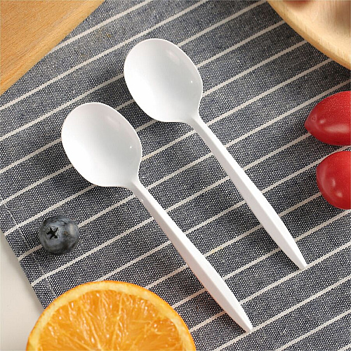 Genuine Joe Medium-Weight Soup Spoon 1 Piece(s) - Soup Spoon - 1 x Soup Spoon - Disposable - Polypropylene - White - 1000 / Carton (GJO20003)