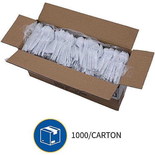 Genuine Joe Medium-Weight Spork 1 Piece(s) - Spork - 1 x Spork - Disposable - Polypropylene - White - 1000 / Carton (GJO20004)