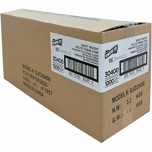 Genuine Joe Heavyweight Disposable Forks 1 Piece(s) - Fork - 1 x Fork - Disposable - White - 1000 / Carton (GJO30400)