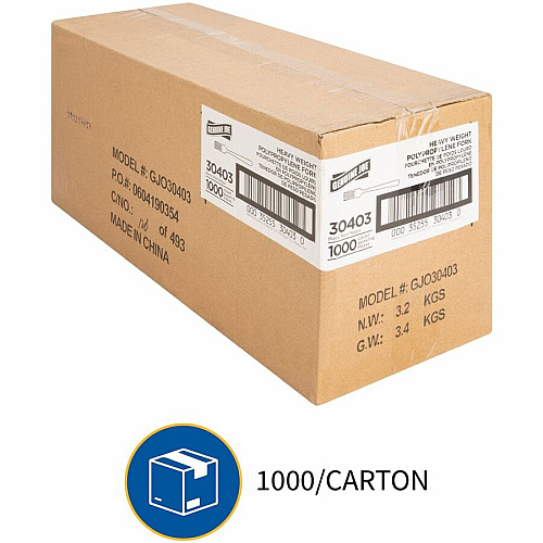 Genuine Joe Heavyweight Fork 1 Piece(s) - Fork - 1 x Fork - Disposable - Textured - Black - 1000 / Carton (GJO30403)