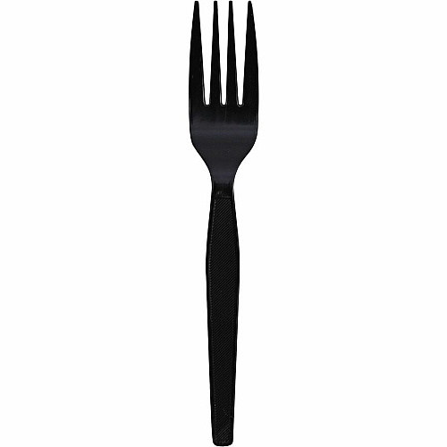 Genuine Joe Heavyweight Fork 1 Piece(s) - Fork - 1 x Fork - Disposable - Textured - Black - 1000 / Carton (GJO30403)