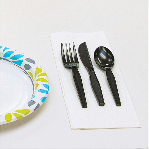 Genuine Joe Heavyweight Knife 1 Piece(s) - Knife - 1 x Knife - Disposable - Textured - Black - 1000 / Carton (GJO30404)