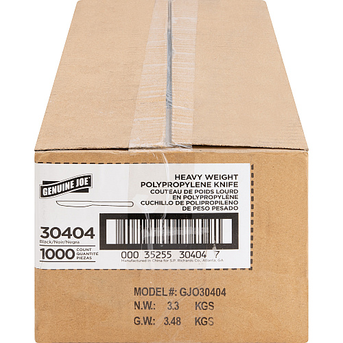 Genuine Joe Heavyweight Knife 1 Piece(s) - Knife - 1 x Knife - Disposable - Textured - Black - 1000 / Carton (GJO30404)
