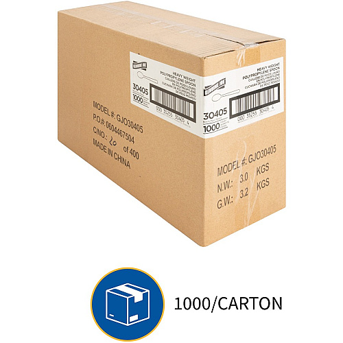 Genuine Joe Heavyweight Spoon 1 Piece(s) - Spoon - 1 x Spoon - Disposable - Textured - Black - 1000 / Carton (GJO30405)