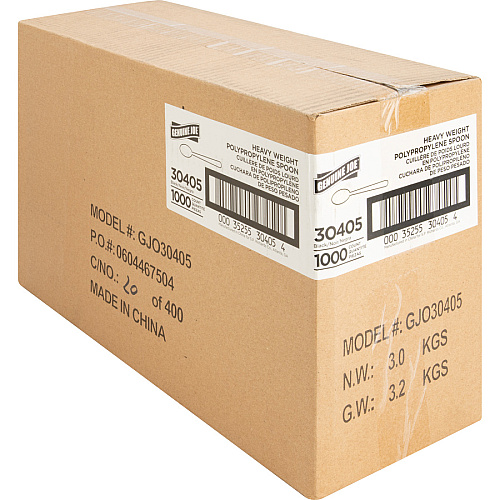 Genuine Joe Heavyweight Spoon 1 Piece(s) - Spoon - 1 x Spoon - Disposable - Textured - Black - 1000 / Carton (GJO30405)