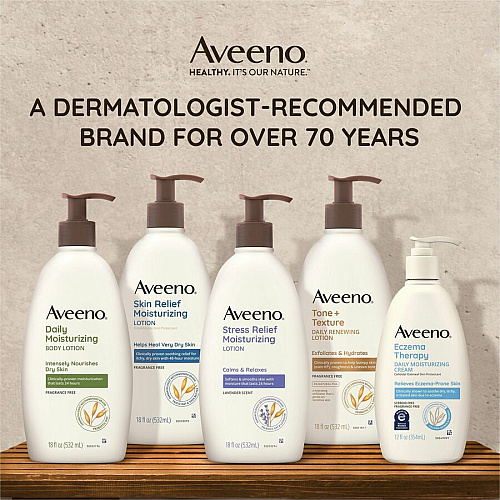 Aveeno&reg; Daily Moisturizing Body Lotion Lotion - 18 fl oz - For Dry Skin - Applicable on Body - Moisturising, Fragrance-free, Non-greasy, Non-comedogenic, Soothing Oat, Rich Emollients, Nourishes Dry Skin, Gentle - 1 Each (003844)