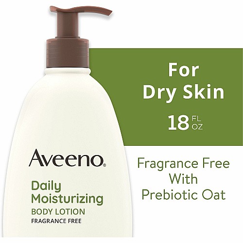Aveeno&reg; Daily Moisturizing Body Lotion Lotion - 18 fl oz - For Dry Skin - Applicable on Body - Moisturising, Fragrance-free, Non-greasy, Non-comedogenic, Soothing Oat, Rich Emollients, Nourishes Dry Skin, Gentle - 1 Each (003844)