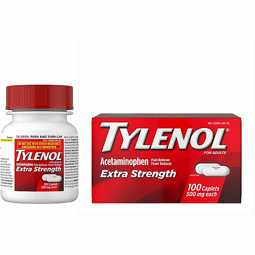 Tylenol Extra Strength Caplets For Fever, Headache, Muscular Pain, Arthritis, Toothache, Backache - 100 / Bottle (044909)