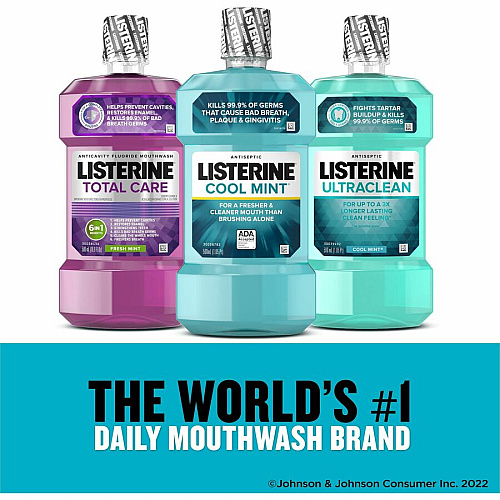 LISTERINE&reg; Cool Mint Antiseptic Mouthwash For Plaque, Bad Breath, Gingivitis - Mint - 1.59 quart - 1 Each (42755)