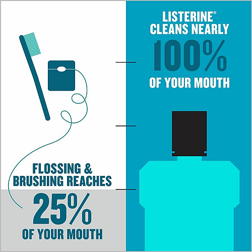 LISTERINE&reg; Cool Mint Antiseptic Mouthwash For Plaque, Bad Breath, Gingivitis - Mint - 1.59 quart - 1 Each (42755)