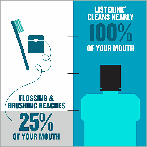 LISTERINE&reg; Cool Mint Antiseptic Mouthwash For Plaque, Bad Breath, Gingivitis - Mint - 1.59 quart - 1 Each (42755)