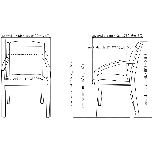 Lorell Sloping Arms Wood Frame Guest Chair Black Seat Color - Bonded Leather Seat Material - Black Back Color - Bonded Leather Back Material - Mahogany Frame Color - Solid Wood, Rubberwood Frame Material - Four-legged Base - 1 Each (LLR20020)
