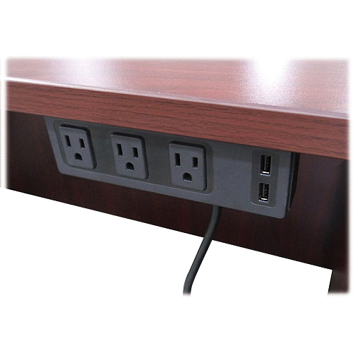 Lorell Under Desk AC Power Center with USB Charger 3 x AC Power, 2 x USB - Black (LLR33993)
