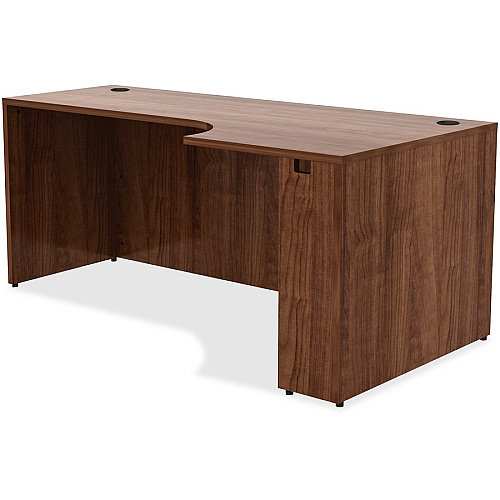 Lorell Essentials Series Right Corner Credenza 29.5" Height x 72" Width x 36" Depth - Material: Metal - Finish: Walnut, Laminate (LLR34395)