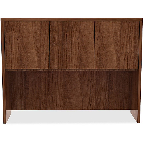 Lorell Essentials Series Stack-on Hutch with Doors 36" Height x 48" Width x 15" Depth - Material: Metal - Finish: Walnut, Laminate - Adjustable Glide, Lockable, Floor Glide - For Office (LLR34397)