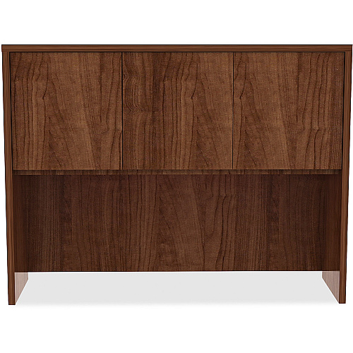 Lorell Essentials Series Stack-on Hutch with Doors 36" Height x 48" Width x 15" Depth - Material: Metal - Finish: Walnut, Laminate - Adjustable Glide, Lockable, Floor Glide - For Office (LLR34397)