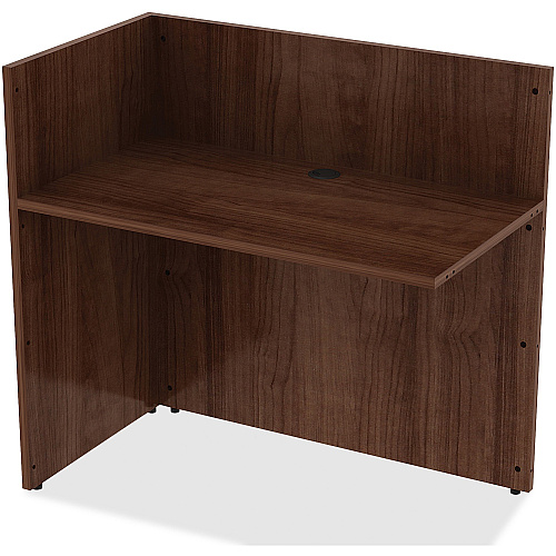 Lorell Essentials Series Reception Return 41.5" Height x 42" Width x 24" Depth - Finish: Walnut Laminate (LLR34404)