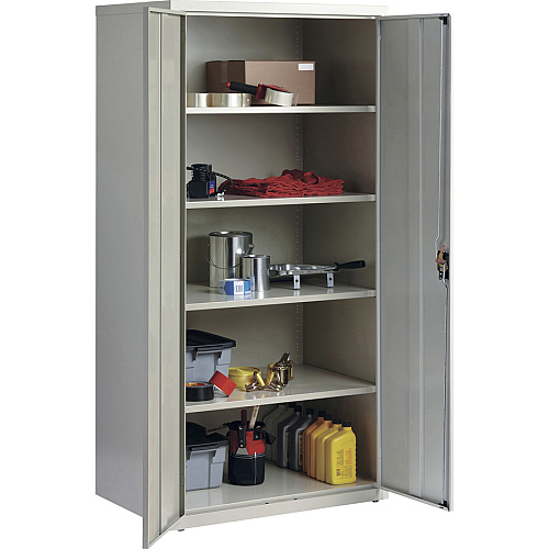 Lorell Fortress Series Storage Cabinet 36" Width x 24" Depth x 72" Height - 5 x Shelf(ves) - Hinged Door(s) - Sturdy, Recessed Locking Handle, Removable Lock, Durable, Storage Space - Light Gray - Powder Coated - Steel - Recycled (LLR34411)