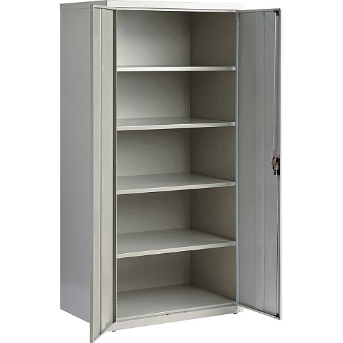 Lorell Fortress Series Storage Cabinet 36" Width x 24" Depth x 72" Height - 5 x Shelf(ves) - Hinged Door(s) - Sturdy, Recessed Locking Handle, Removable Lock, Durable, Storage Space - Light Gray - Powder Coated - Steel - Recycled (LLR34411)