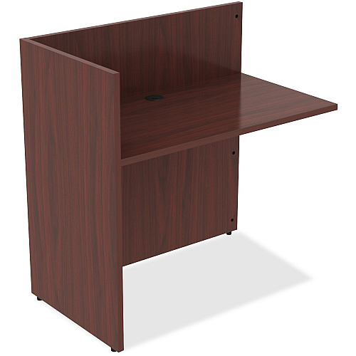 Lorell Essentials Series Reception Return 41.5" Height x 42" Width x 24" Depth - Finish: Mahogany Laminate (LLR59627)