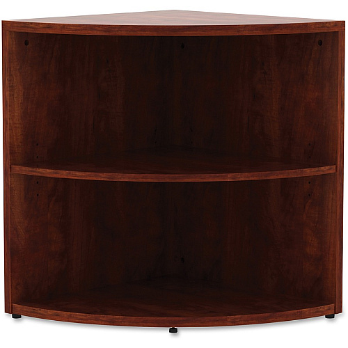 Lorell Essentials Series Desk End Corner Bookcase 29.5" Height x 23.6" Width x 23.6" DepthFloor - Cherry - Laminate, Polyvinyl Chloride (PVC) - 1 Each (LLR69892)