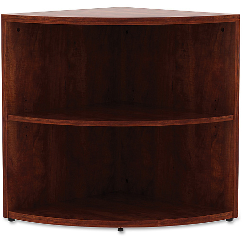 Lorell Essentials Series Desk End Corner Bookcase 29.5" Height x 23.6" Width x 23.6" DepthFloor - Cherry - Laminate, Polyvinyl Chloride (PVC) - 1 Each (LLR69892)