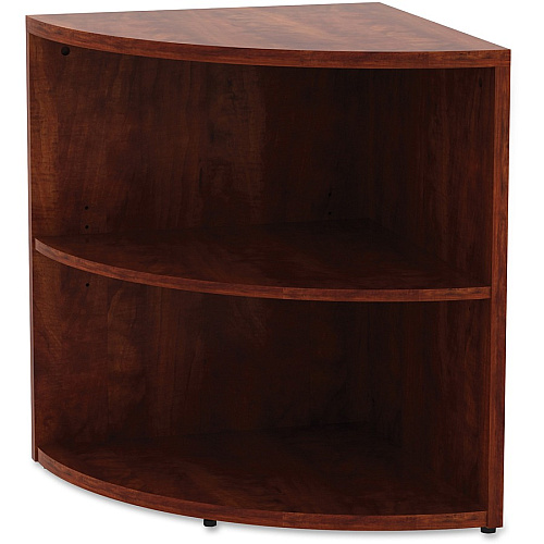 Lorell Essentials Series Desk End Corner Bookcase 29.5" Height x 23.6" Width x 23.6" DepthFloor - Cherry - Laminate, Polyvinyl Chloride (PVC) - 1 Each (LLR69892)
