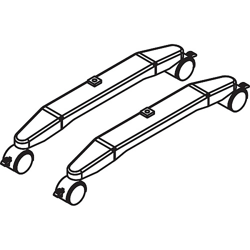 Lorell Mobile T-Foot Set With Casters 2.40" Width x 1.50" Depth x 17.80" Height - Metal - Silver - 2 / Set (LLR69898)