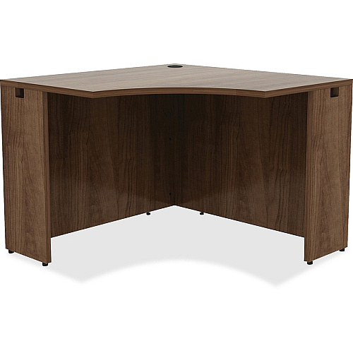 Lorell Essentials Series Corner Desk 24" Height x 42" Width x 29.5" Depth Desk - Material: Metal - Finish: Walnut, Laminate (LLR69953)