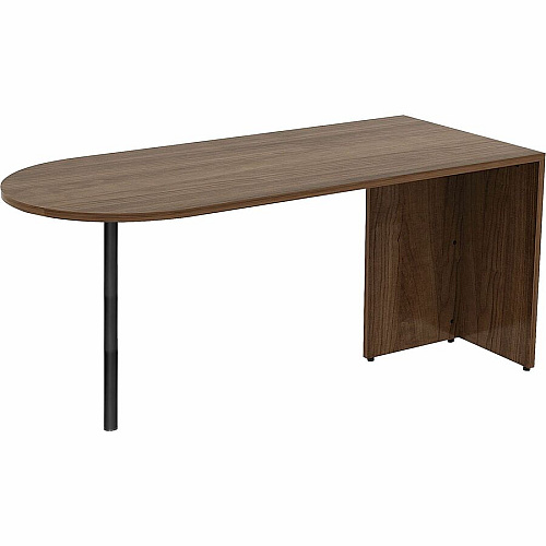 Lorell Essentials Series Peninsula Desk Box 1 of 2 29.5" Height x 30" Width x 66" Depth - Reeded Edge - Material: Metal - Finish: Walnut, Laminate (LLR69959)