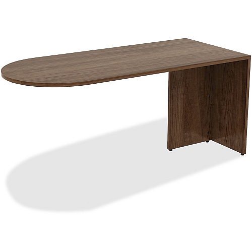 Lorell Essentials Series Peninsula Desk Box 1 of 2 29.5" Height x 30" Width x 66" Depth - Reeded Edge - Material: Metal - Finish: Walnut, Laminate (LLR69959)