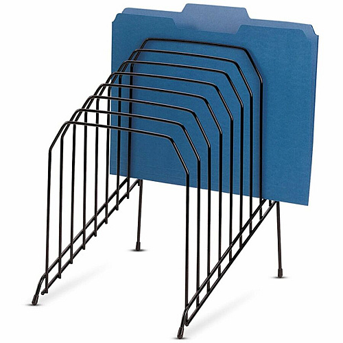Lorell Wire File Sorter/Holder 8 Divider(s) - Desktop - Black - Wire - 1 Each (LLR80632)