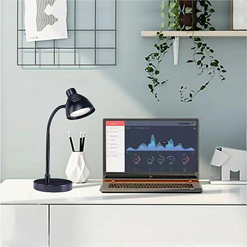 Lorell LED Desk Lamp LED - 220 lm Lumens - Black - Desk Mountable - for Desk, Table (LLR99774)