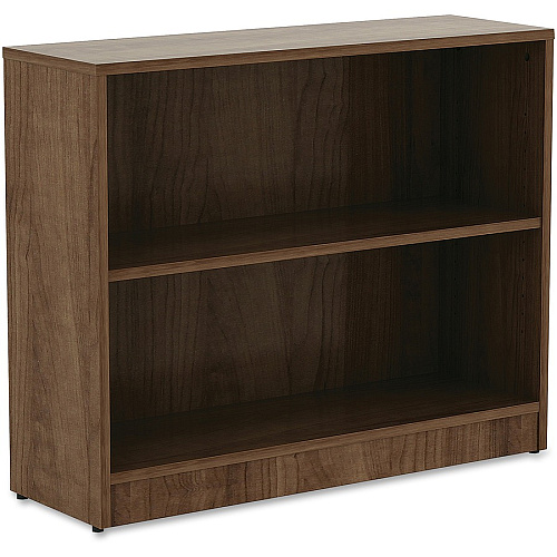 Lorell Laminate Bookcase 2 Shelf(ves) - 29.50" Height x 36" Width x 12" Depth - Sturdy, Adjustable Feet, Adjustable Shelf - Thermofused Laminate (TFL) - Walnut - Laminate - 1 Each (LLR99780)