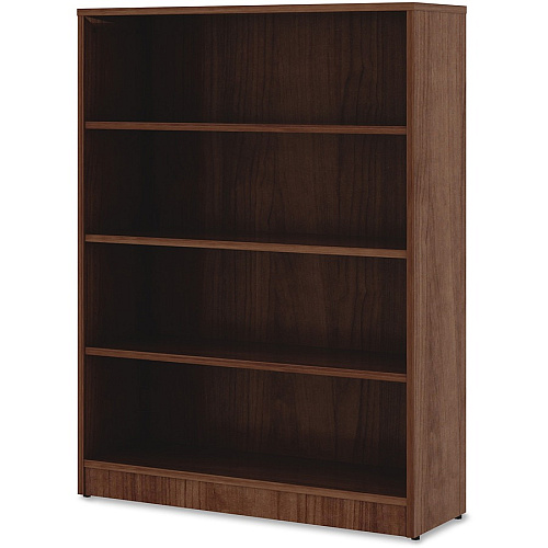 Lorell Laminate Bookcase 4 Shelf(ves) - 48" Height x 36" Width x 12" Depth - Sturdy, Adjustable Feet, Adjustable Shelf, Square Corner - Thermofused Laminate (TFL) - Walnut - Laminate - 1 Each (LLR99786)