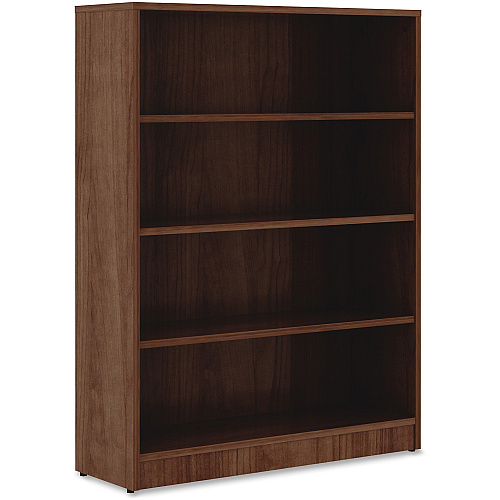 Lorell Laminate Bookcase 4 Shelf(ves) - 48" Height x 36" Width x 12" Depth - Sturdy, Adjustable Feet, Adjustable Shelf, Square Corner - Thermofused Laminate (TFL) - Walnut - Laminate - 1 Each (LLR99786)