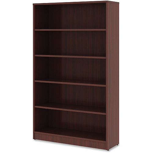 Lorell Laminate Bookcase x 0.8" Thickness Shelf, 60" Height x 36" Width x 12" Depth - 5 Shelve(s) - 4 Adjustable Shelf(ves) - Square Edge - Material: Thermofused Laminate (TFL) - Finish: Mahogany (LLR99787)