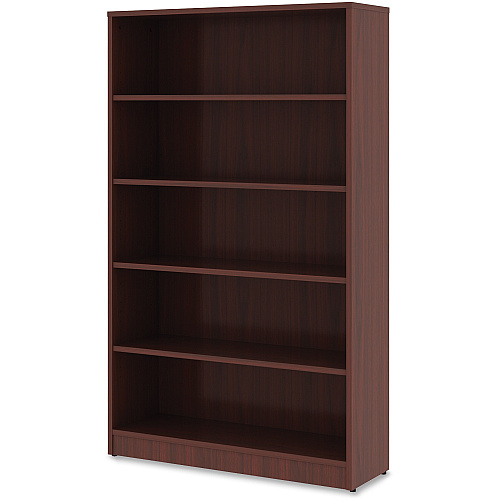 Lorell Laminate Bookcase x 0.8" Thickness Shelf, 60" Height x 36" Width x 12" Depth - 5 Shelve(s) - 4 Adjustable Shelf(ves) - Square Edge - Material: Thermofused Laminate (TFL) - Finish: Mahogany (LLR99787)