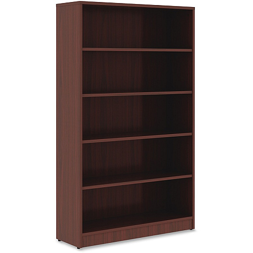 Lorell Laminate Bookcase x 0.8" Thickness Shelf, 60" Height x 36" Width x 12" Depth - 5 Shelve(s) - 4 Adjustable Shelf(ves) - Square Edge - Material: Thermofused Laminate (TFL) - Finish: Mahogany (LLR99787)