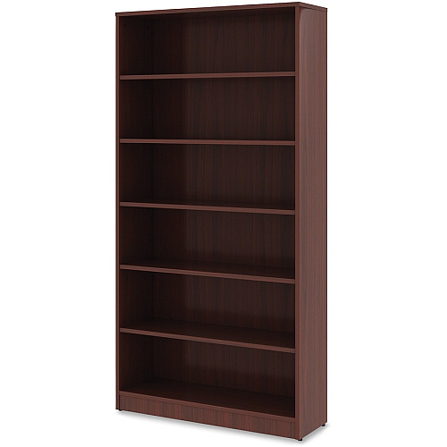 Lorell Laminate Bookcase 6 Shelf(ves) - 72" Height x 36" Width x 12" Depth - Sturdy, Adjustable Feet, Adjustable Shelf - Thermofused Laminate (TFL) - Mahogany - Laminate - 1 Each (LLR99790)
