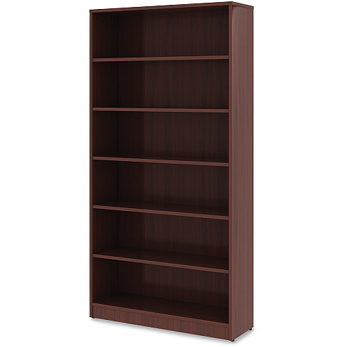 Lorell Laminate Bookcase 6 Shelf(ves) - 72" Height x 36" Width x 12" Depth - Sturdy, Adjustable Feet, Adjustable Shelf - Thermofused Laminate (TFL) - Mahogany - Laminate - 1 Each (LLR99790)