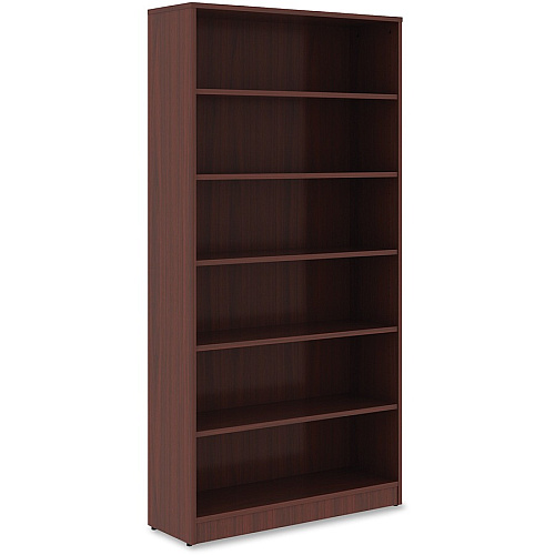 Lorell Laminate Bookcase 6 Shelf(ves) - 72" Height x 36" Width x 12" Depth - Sturdy, Adjustable Feet, Adjustable Shelf - Thermofused Laminate (TFL) - Mahogany - Laminate - 1 Each (LLR99790)