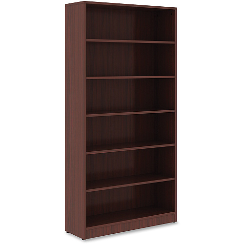 Lorell Laminate Bookcase 6 Shelf(ves) - 72" Height x 36" Width x 12" Depth - Sturdy, Adjustable Feet, Adjustable Shelf - Thermofused Laminate (TFL) - Mahogany - Laminate - 1 Each (LLR99790)