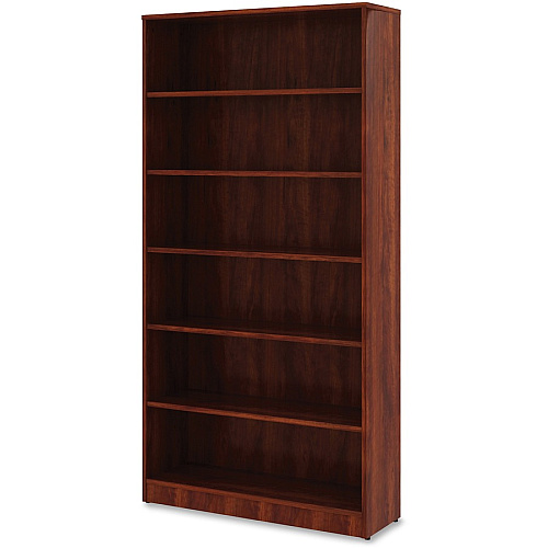Lorell Laminate Bookcase 6 Shelf(ves) - 73" Height x 36" Width x 12" Depth - Sturdy, Adjustable Feet, Adjustable Shelf - Thermofused Laminate (TFL) - Cherry - Laminate - 1 Each (LLR99791)
